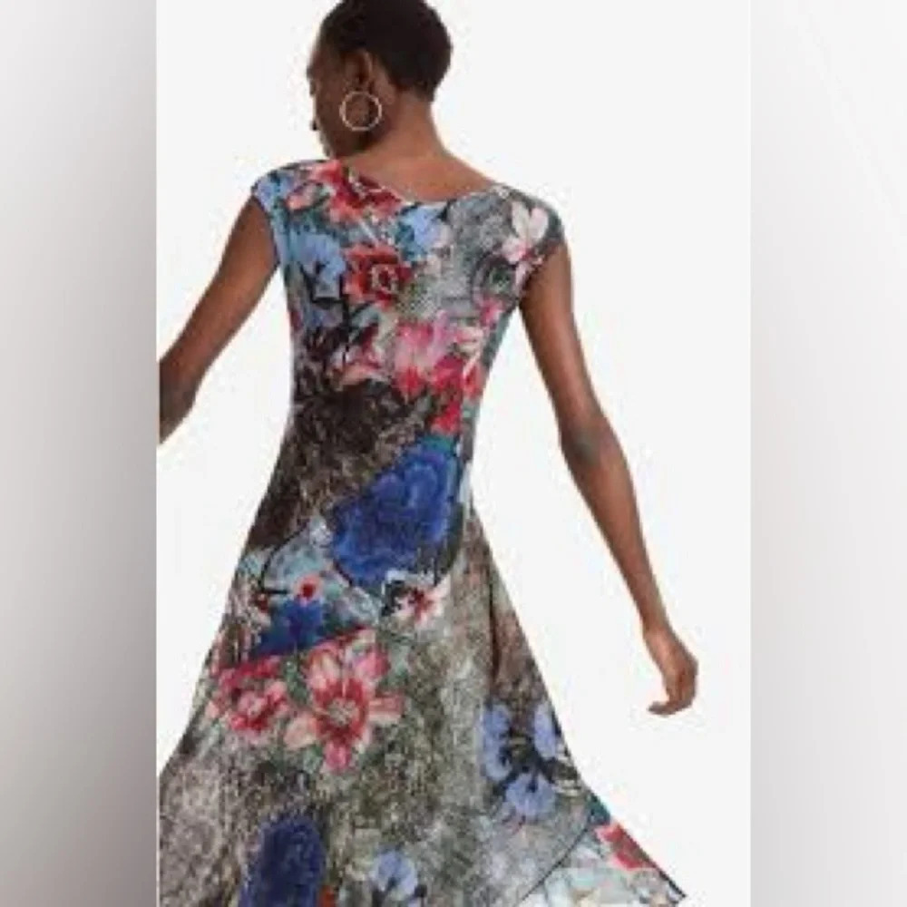 Desigual Karuka Asymmetrical Patchwork Floral Swi… - image 3